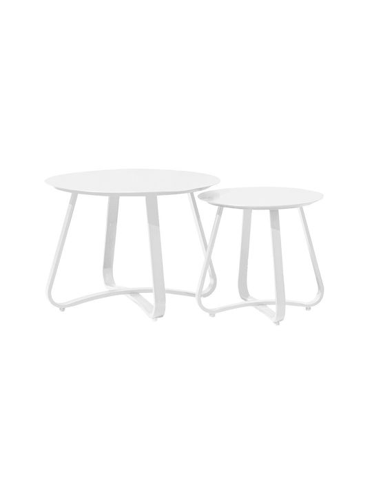 Round Side Table White L42xW42xH40cm