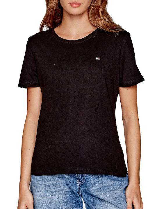 Tommy Hilfiger Γυναικείο Αθλητικό T-shirt Μαύρο