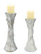 La Vista Candle Holder Wooden in Silver Color 35cm 1pcs
