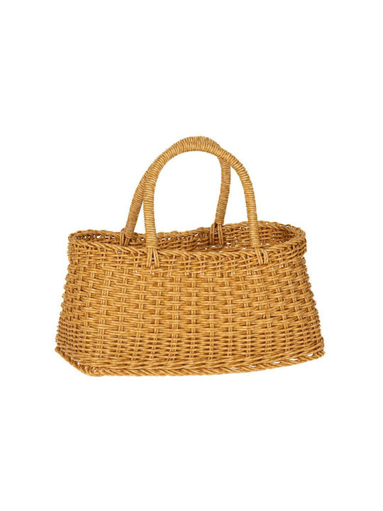 Διακοσμητικό Καλάθι Rattan με Χερούλια 30x15.5x15εκ. Iliadis