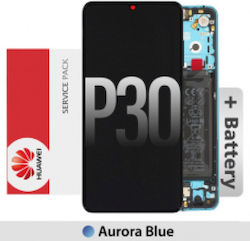 Οθόνη Version mit Touchscreen für Huawei P30 (Blau)