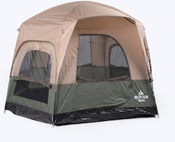 Bigfour Automatisch Campingzelt Beige mit Doppelplane 3 Jahreszeiten für 4 Personen 320x260x190cm.