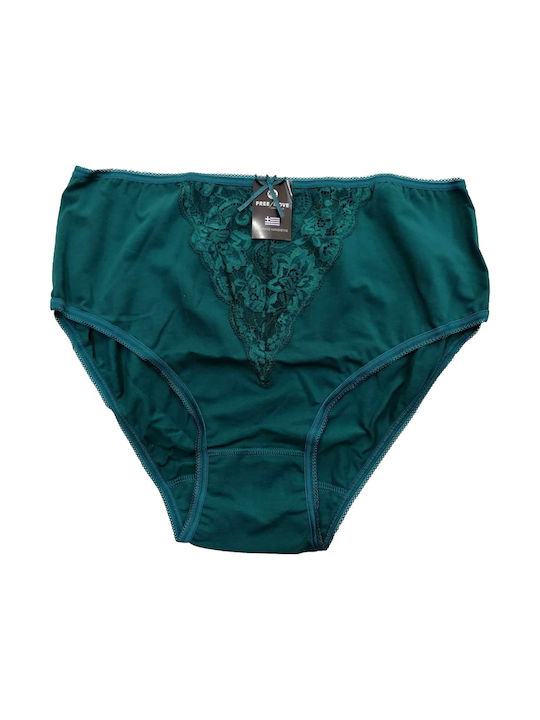 Free Move Cotton Women's Slip with Lace Emerald