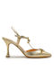 Βαβουλάς Leder Pumps Goldene