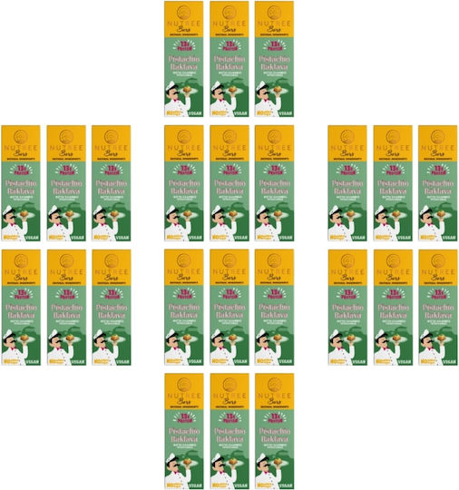 Nutree Crunch Mega Combo Aegina Pistachio Baklava Bars with 32% Protein & Flavor Baklava 24x50gr