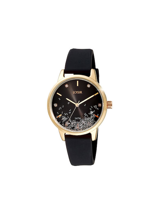 Loisir Watch with Black Rubber Strap