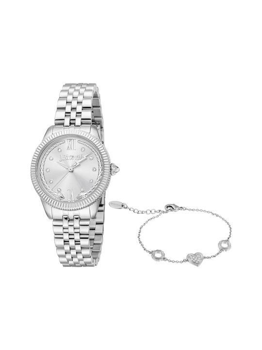 Just Cavalli Valentine's Watch with Silver Meta...