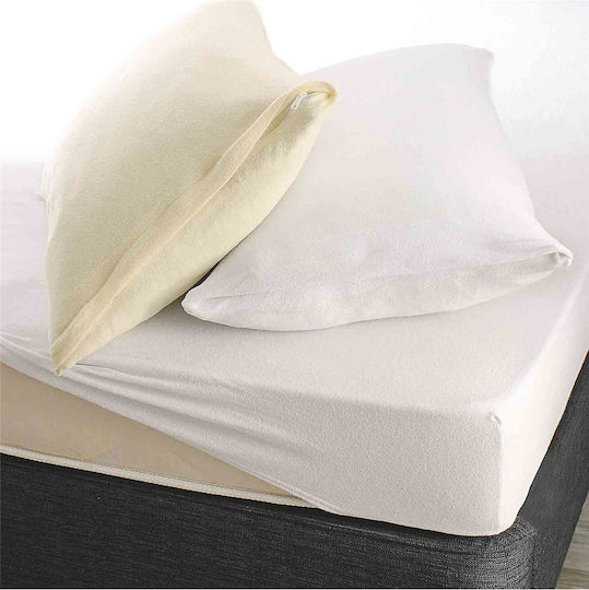 Rythmos Protecție pentru Saltea Set cu Față de Pernă Single cu Elastic Alb 100x200+25buc