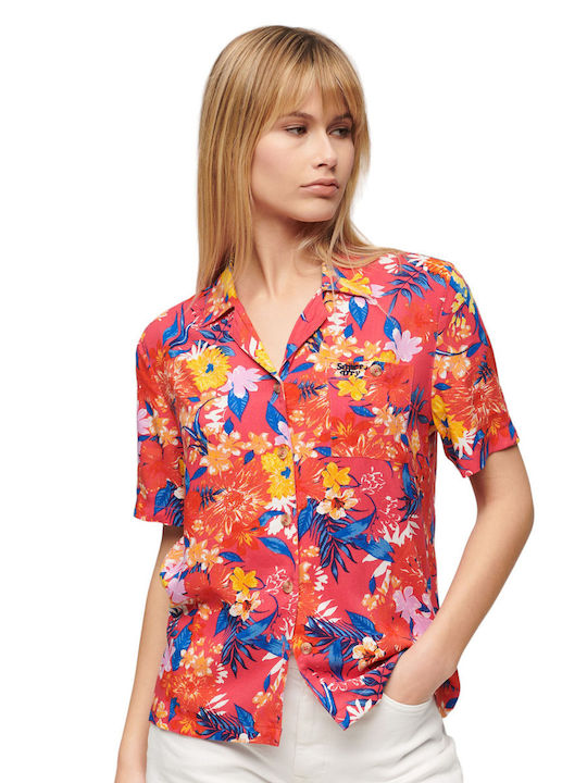 Superdry Ovin Beach Resort Shirt Къс ръкав Женска Риза Multi