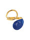 Women's Gold Ring Blue Stone Baria