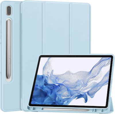 Techsuit Flip Cover Albastru deschis Samsung Galaxy Tab S7 Plus, Samsung Galaxy Tab S8 Plus, Samsung Galaxy Tab S8 Plus