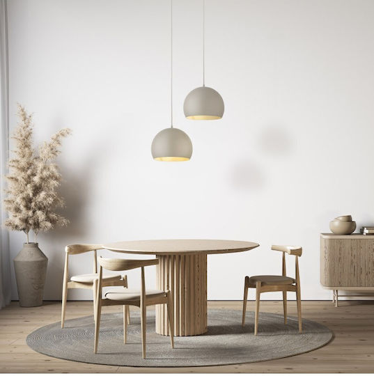 TK Lighting Κρεμαστό Φωτιστικό Μπεζ με Ντουί E27 27x160εκ.