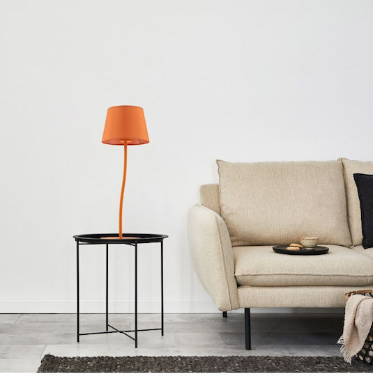 TK Lighting Fabric Table Lamp for Socket E27 with Orange Shade and Base