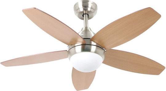 Telco S44-D327 Deckenventilator 110cm mit Leuchte Beiges / Silbers