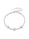 Oxzen Silver Kids Bracelet Platinum-Plated White Heart