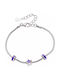 Oxzen versilbertes Kinderarmband mit lila Stern