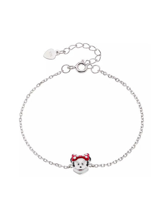 Oxzen versilbertes Kinderarmband Minnie Maus