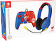 PDP Mario Power Pose Controller & Airlite Headset & Надушници Геймърски слушалки с връзка 3,5 мм Mario Dash за Nintendo Switch