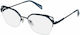 Police Metal Eyeglass Frame Cat Eye Blue VPLA04 01HR