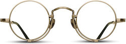 Matsuda Herren Metall Brillengestell aus Titan Gold Matsuda Herren Metall Brillengestell aus Titan Gold