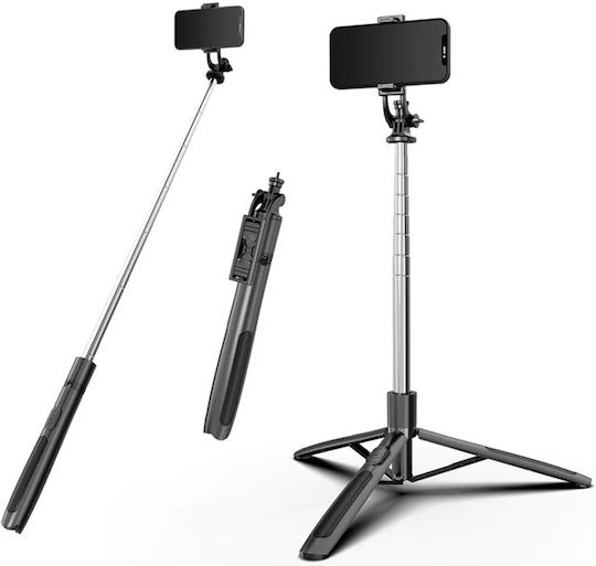 Techsuit Selfie-Stick mit Bluetooth / Fernsteuerung Schwarz