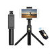 Techsuit Selfie Stick with Bluetooth & Remote Control Black