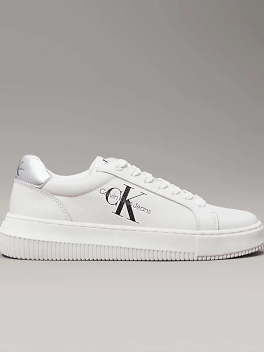 Calvin Klein Cupsole Damen Chunky Sneakers Bright White / Silver