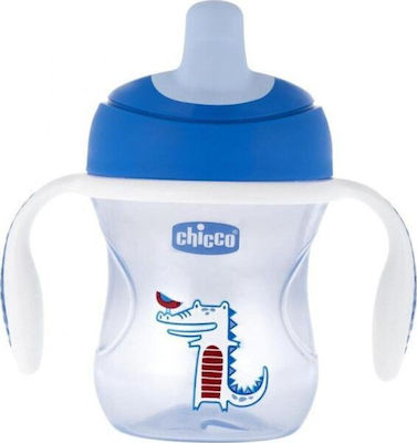 Chicco Training Cup Educational Sippy Cup Plastic with Handles Siel Crocodile for 6m+m+ 200ml