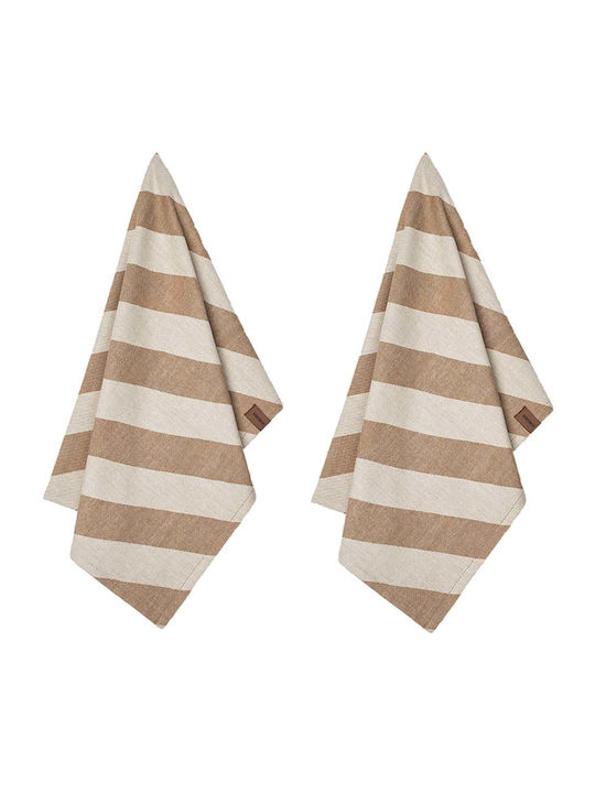 Humdakin Tea Towel from 100% Cotton in Beige Color 45x70cm 2pcs