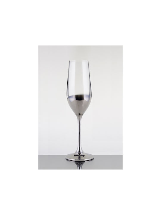 Glass Champagne made of Crystal in Silver Color Goblet 1pcs