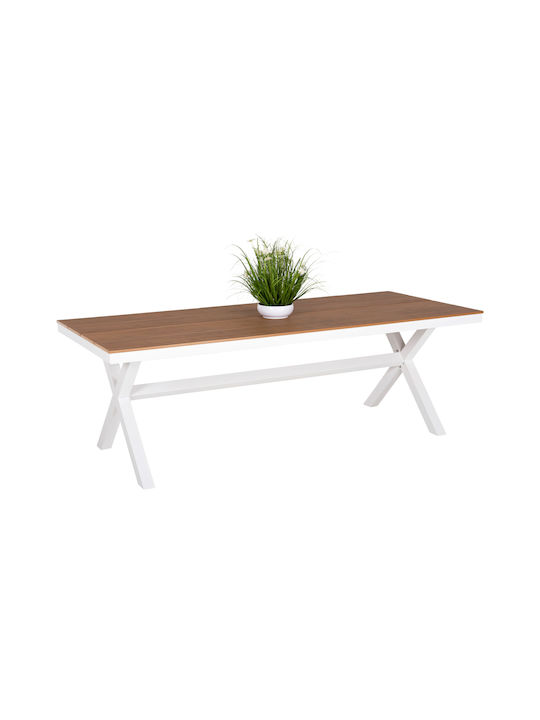 Маса Стабилна Polywood със Скелет от Алуминий White-polywood Natural 219.5x89.5бр