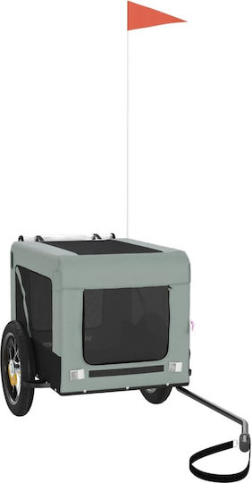 vidaXL Dog Carrying Gray Bicycle Trailer for 30kg Pets L120xW54.5xH53cm