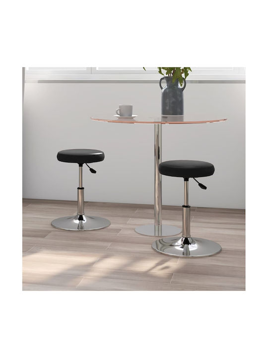 Stool For Kitchen with Adjustable Height Black 2pcs 31x31x39-53cm