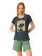 Minerva Summer Women's Pyjama Set Cotton Dark grey