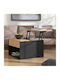 Square Central Coffee Table Taranto Wooden with Lifting Mechanism Black M80xW80xH45cm