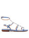 Labrini Damen Flache Sandalen in Hellblau Farbe