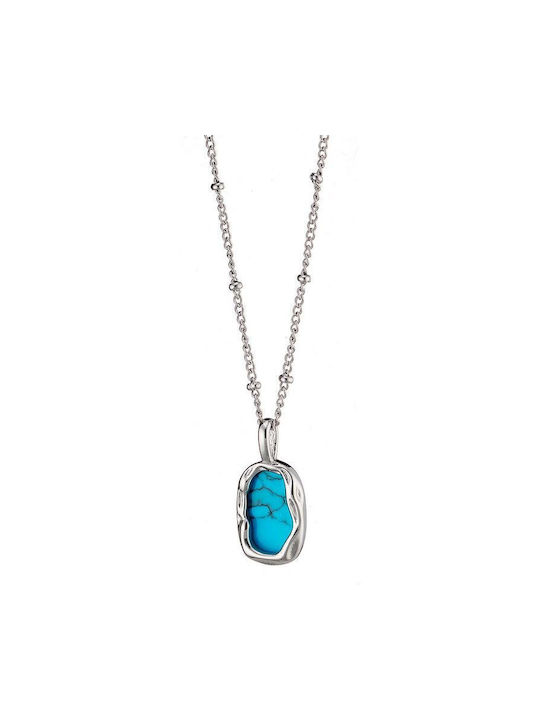 Steel Turquoise Necklace As12974