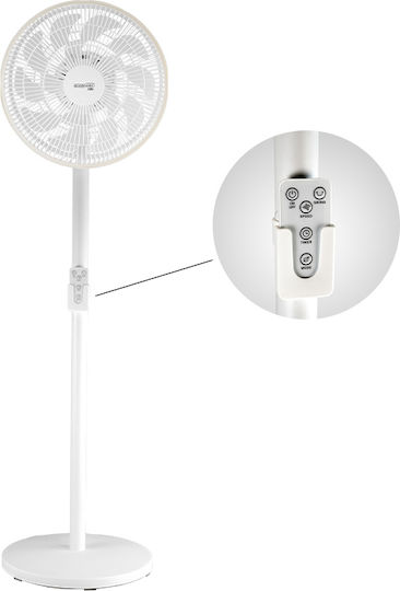 Bormann BFN4015 Pedestal Fan 45W With Remote Control White