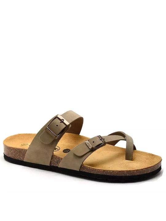 Plakton Bombay Γυναικεία Σανδάλια Nubuck Kaki