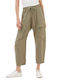 Namaste Women's Linen Cargo Trousers with Elastic Beige