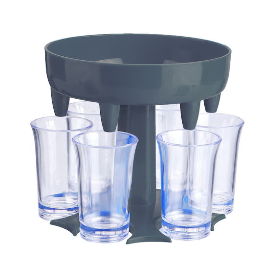 Alcohol Dispenser Glasses Zola Plastic 13x11 Cm Grey