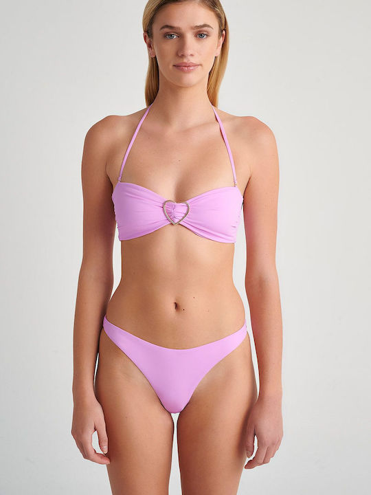 SugarFree Fără bretele Top bikini cu umplutură Pink