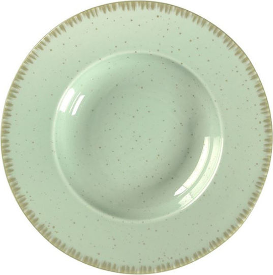 XM-Casa Plate Pasta made of Porcelain Green with Diameter 27cm