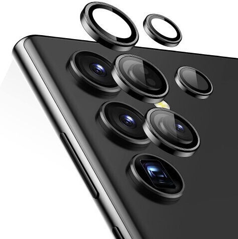Glass Camera Protection Metal Frame Black for the Samsung Galaxy M55 SM-M556