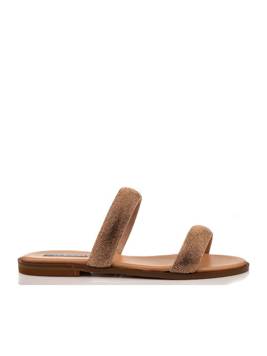 Leather Women's Flat Sandals Rose Gold