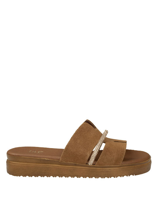 J&C Damen Flache Sandalen Flatforms Camel