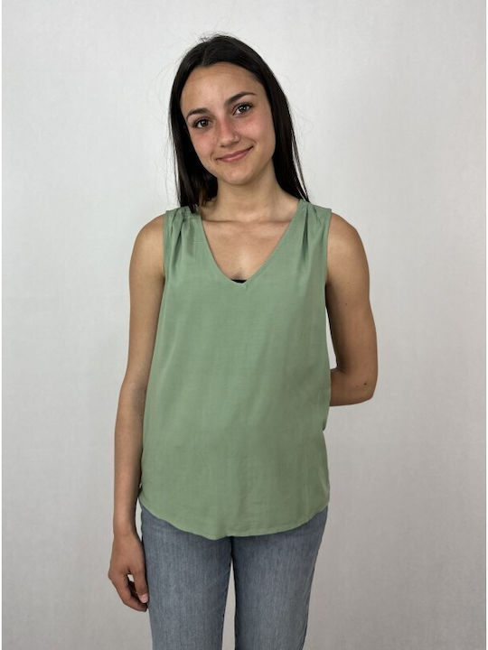 Vero Moda Bluza de Damă de Vară Fără mâneci Gard viu verde