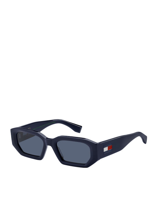 Tommy Hilfiger Unisex Sunglasses With Blue Horn-Rimmed Frame And Blue Lens TJ0099/S PJP/KU