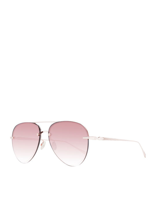 Scotch & Soda Damen Sonnenbrille mit Gold Metall Gestell und Rosa Verlaufsfarbe Linse SS5016-401