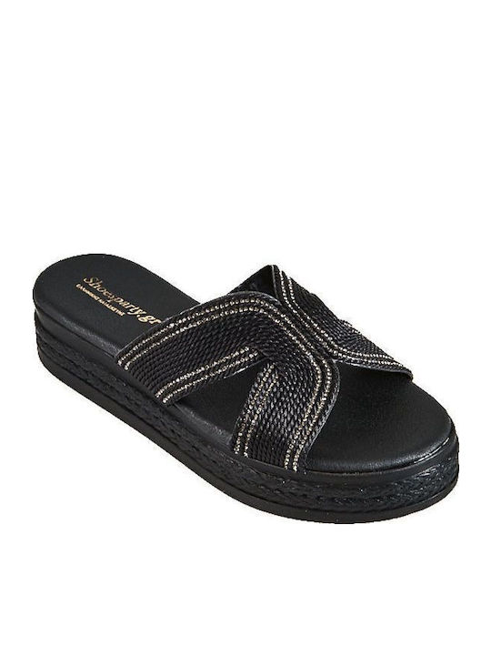 Elenross Γυναικεία Σανδάλια Flatforms Μαύρα